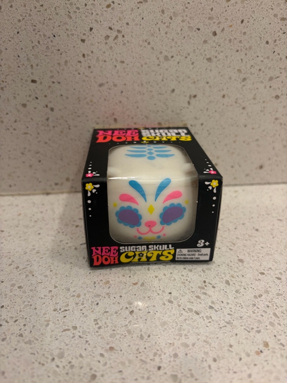 NEW-IN-BOX- NeeDoh SUGAR SKULL CAT Squishy–RARE- Dia de los Muertos Style